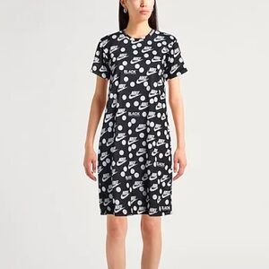 Comme des Garcons Nike Womens Black and White Graphic Monogram Tshirt Mini Dress